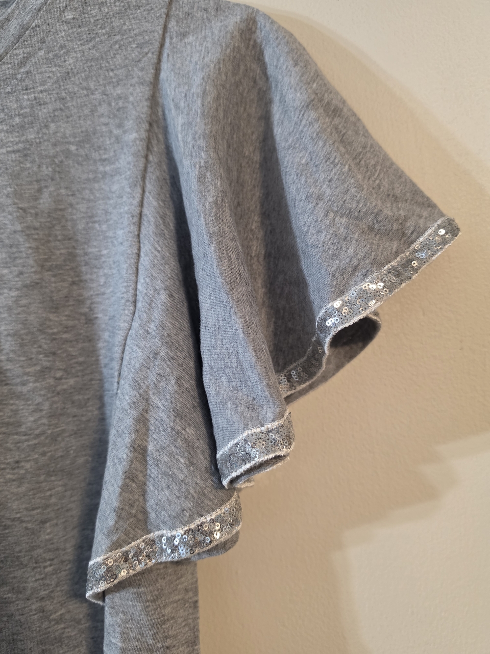 Ontwelfth Crew Neck Flutter Sleeve Top - Gray / Boutique - Picture 2 of 7